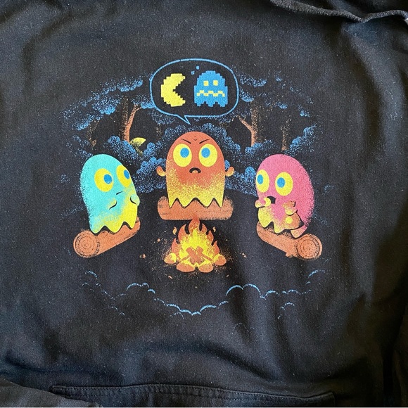 Pac-Man Unisex Black Hoodie Size M - Picture 2 of 3